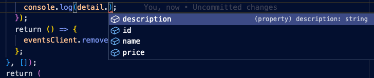 event payload type definitions in-editor
