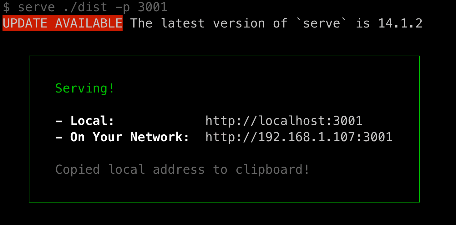 local server running