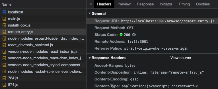 chrome devtools remote pulled from local server